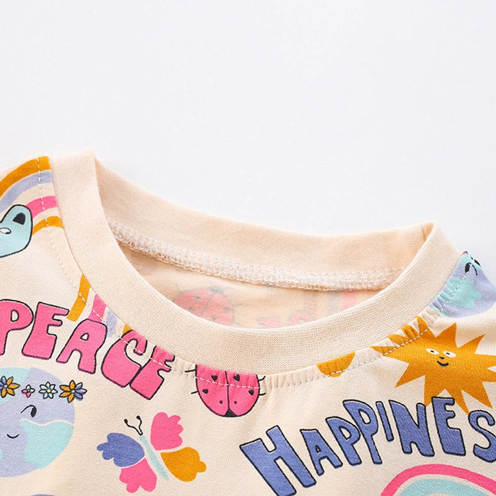 MyKids-USA® Animals and Letters Pattern Short Sleeves Cute Dress for Stylish Girls