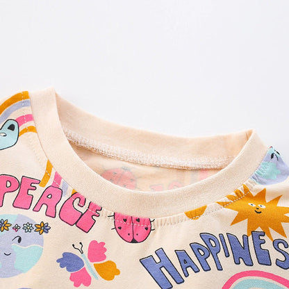 MyKids-USA® Animals and Letters Pattern Short Sleeves Cute Dress for Stylish Girls