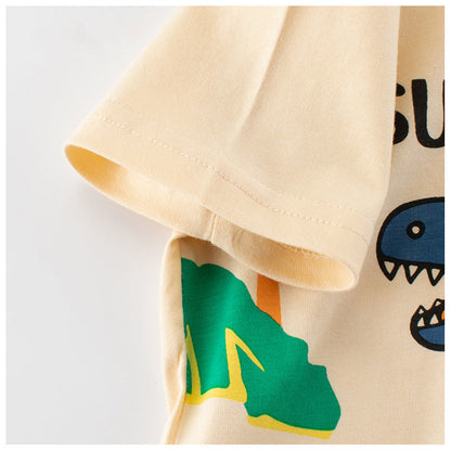 MyKids-USA® Boys’ Animals Cartoon and Letters Pattern T-shirt in European and American Style
