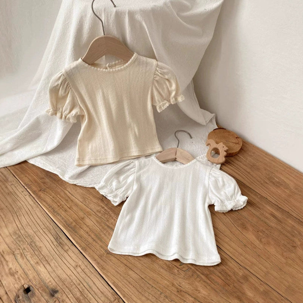MyKids-USA® Baby Kids Girls Short Sleeves Solid Color T-shirt