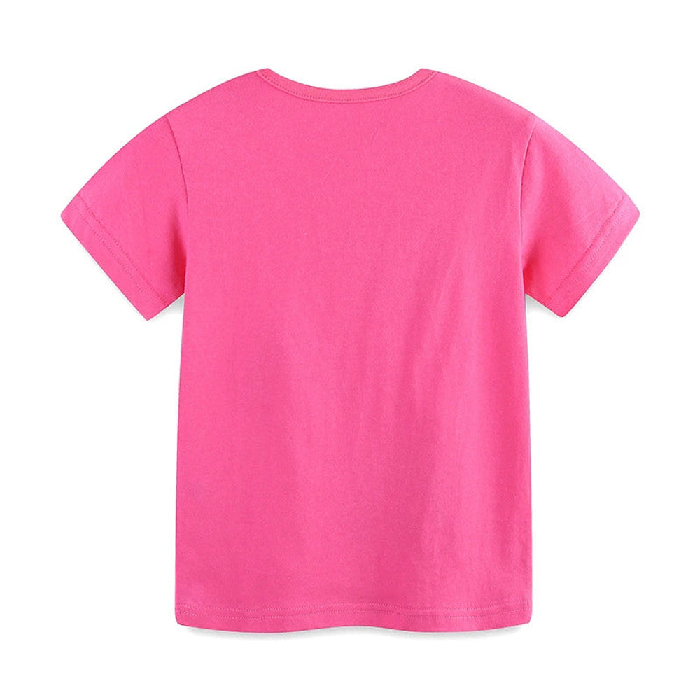 MyKids-USA® Girls’ Rainbow and Heart Pattern T-shirt in European and American Style