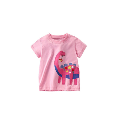 MyKids-USA® Girls’ Animals Cartoon Pattern T-shirt in European and American Style
