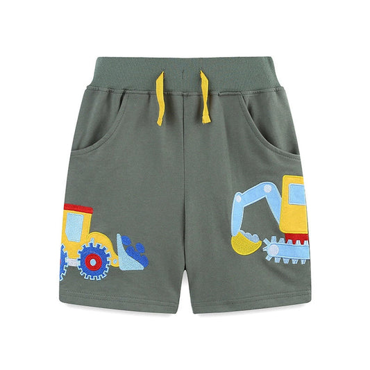 MyKids-USA® Baby Kids Boys Cotton Casual Style Cartoon Excavator Pattern Shorts