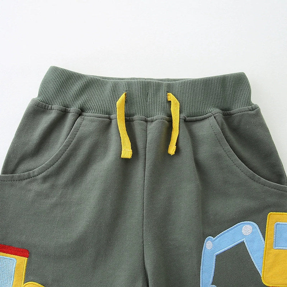 MyKids-USA® Baby Kids Boys Cotton Casual Style Cartoon Excavator Pattern Shorts