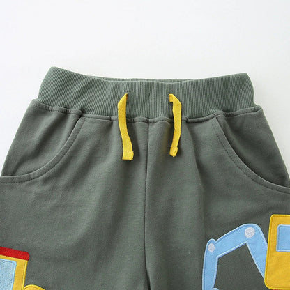 MyKids-USA® Baby Kids Boys Cotton Casual Style Cartoon Excavator Pattern Shorts