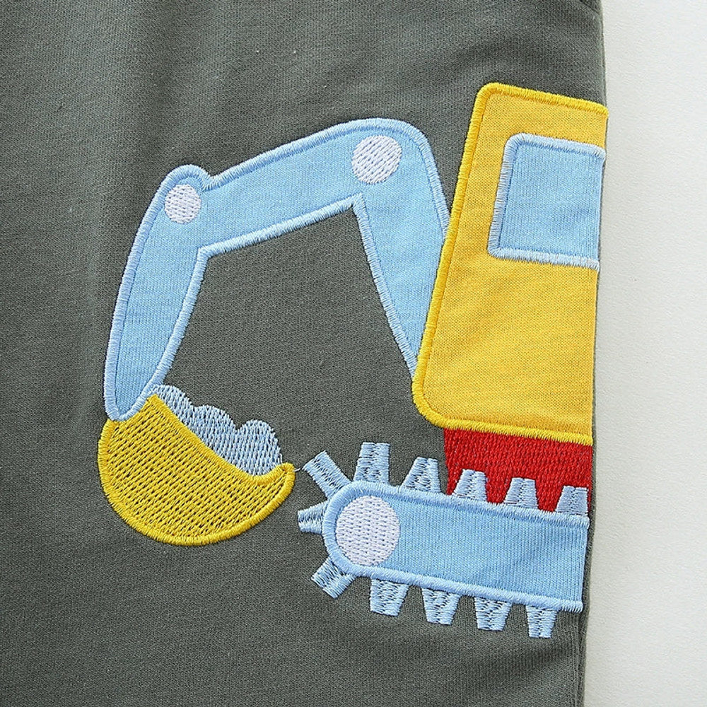 MyKids-USA® Baby Kids Boys Cotton Casual Style Cartoon Excavator Pattern Shorts