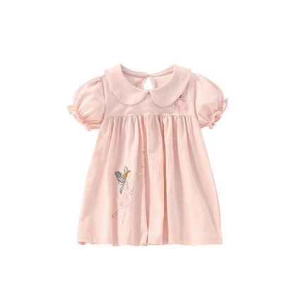 MyKids-USA® Fairy and Stars Pattern Short Sleeves Cute Dress for Stylish Girls
