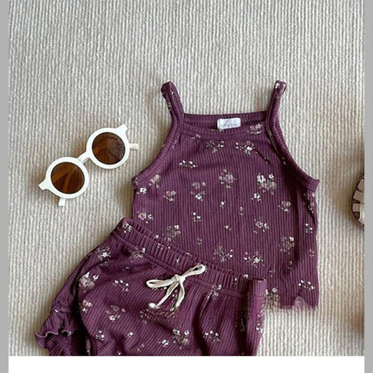 MyKids-USA® Baby Girls Sleeveless Floral Pattern Top Vest and Bloomers Clothing Sets