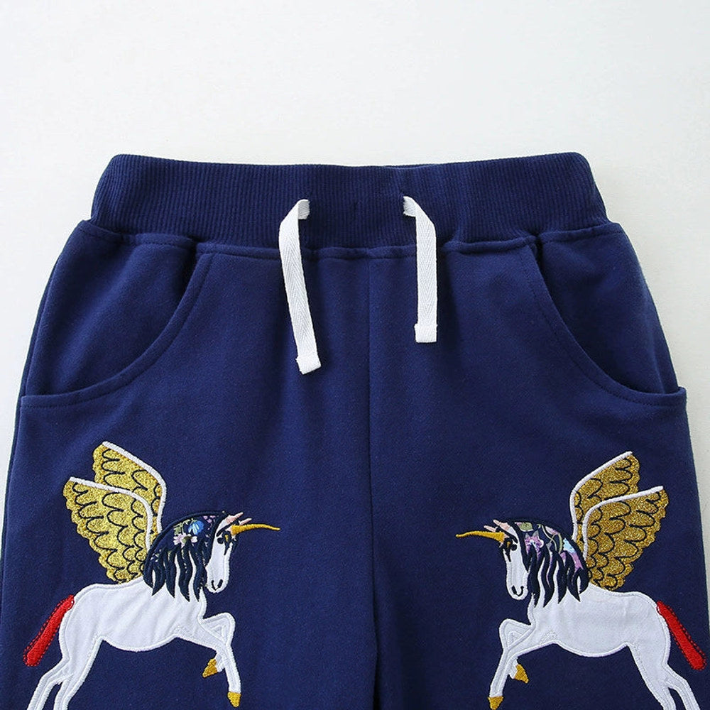 MyKids-USA® Baby Kids Girls Cotton Casual Style Unicorn Cartoon Pattern Shorts