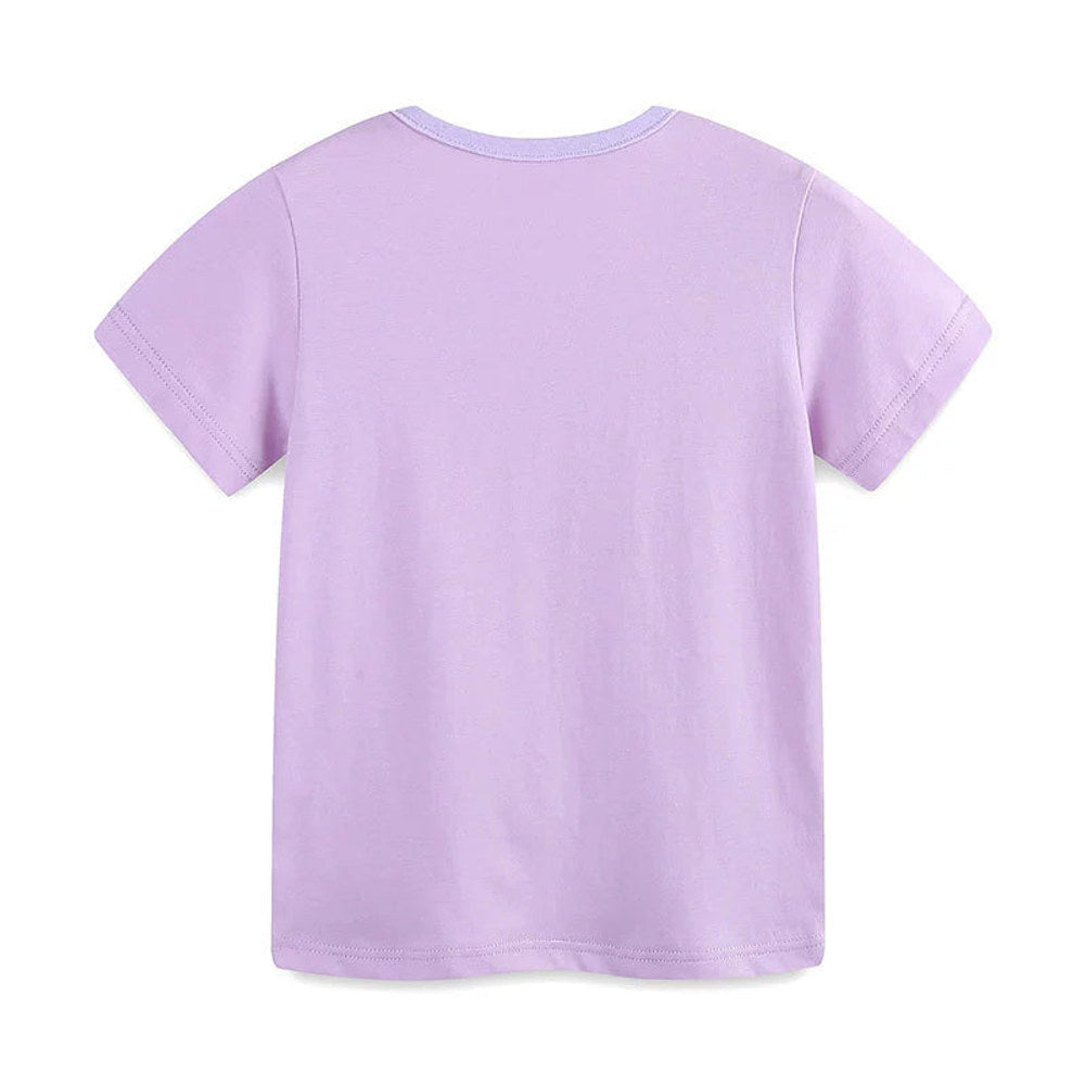 MyKids-USA® Summer Girls’ Unicorn Cartoon and Letters Pattern T-shirt in European and American Style