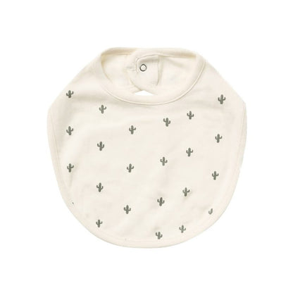 MyKids-USA® Baby Printed Pattern Covered Button Design Pure Cotton Bibs