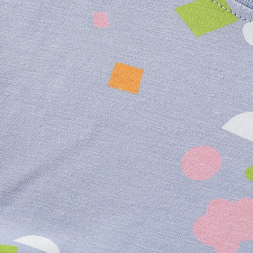 MyKids-USA® Colorful Geometric Pattern Short Sleeves Cute Dress for Stylish Girls