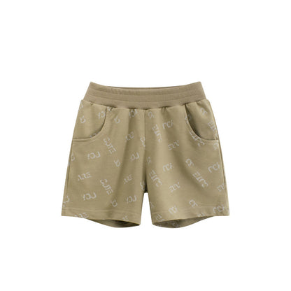 MyKids-USA® Boys Cotton Casual Style Letters Pattern Shorts