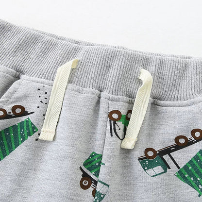 MyKids-USA® Baby Kids Boys Cotton Casual Style Cartoon Trucks Printed Pattern Shorts