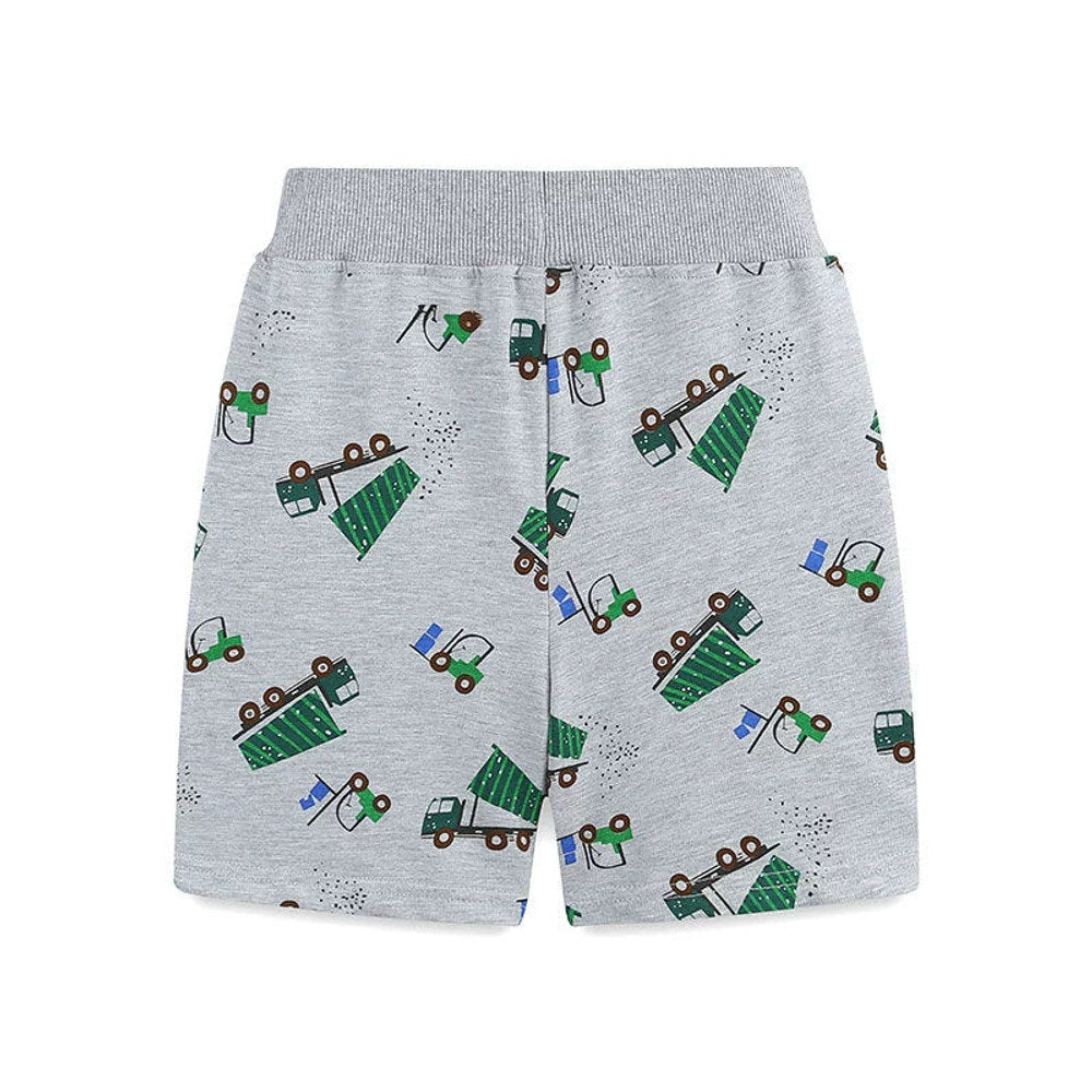 MyKids-USA® Baby Kids Boys Cotton Casual Style Cartoon Trucks Printed Pattern Shorts