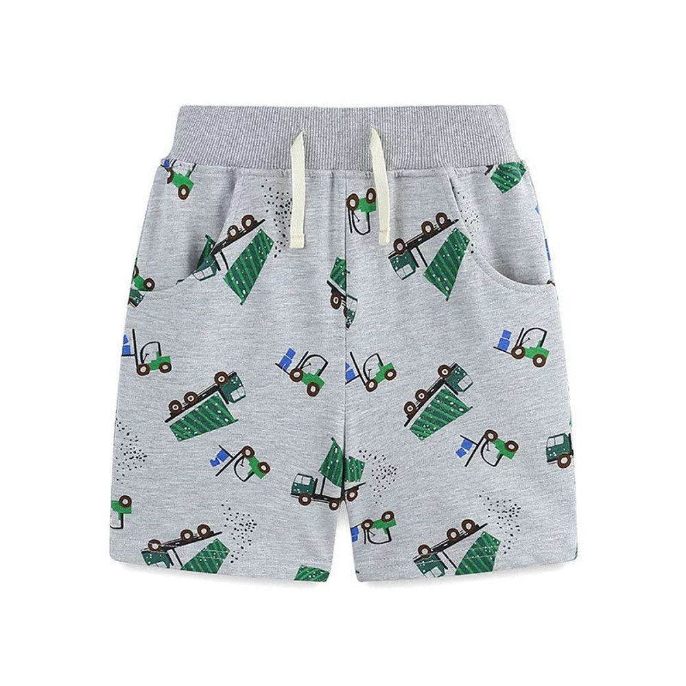 MyKids-USA® Baby Kids Boys Cotton Casual Style Cartoon Trucks Printed Pattern Shorts