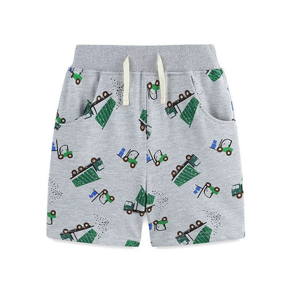 MyKids-USA® Baby Kids Boys Cotton Casual Style Cartoon Trucks Printed Pattern Shorts