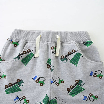 MyKids-USA® Baby Kids Boys Cotton Casual Style Cartoon Trucks Printed Pattern Shorts