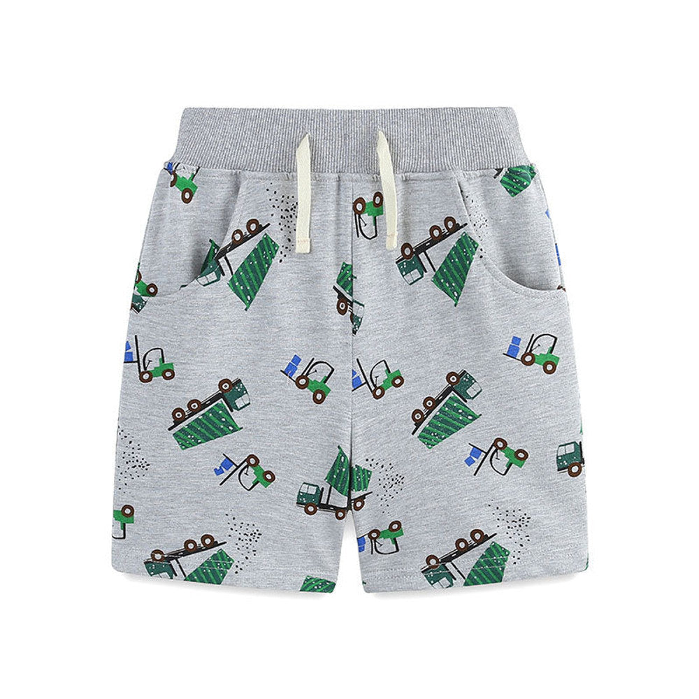 MyKids-USA® Baby Kids Boys Cotton Casual Style Cartoon Trucks Printed Pattern Shorts