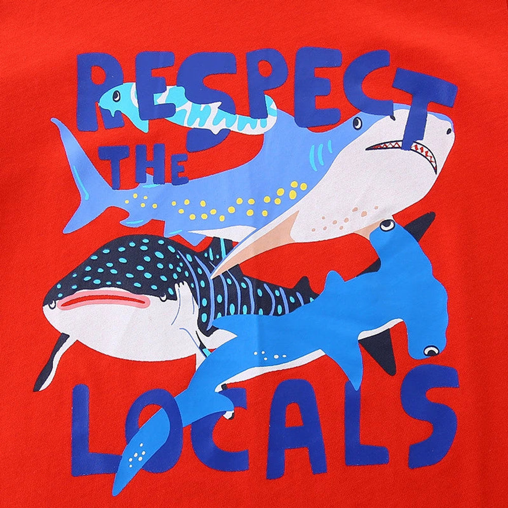 MyKids-USA® Boys’ Animals Whales Cartoon Pattern T-shirt in European and American Style