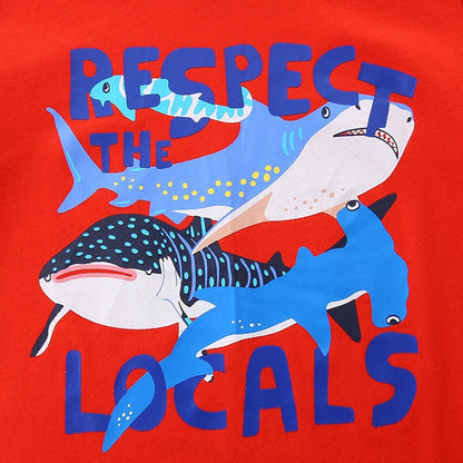 MyKids-USA® Boys’ Animals Whales Cartoon Pattern T-shirt in European and American Style