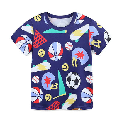 MyKids-USA® Baby Kids Cartoon Sports Pattern T-shirt and Shorts Casual Clothing Set for Boys
