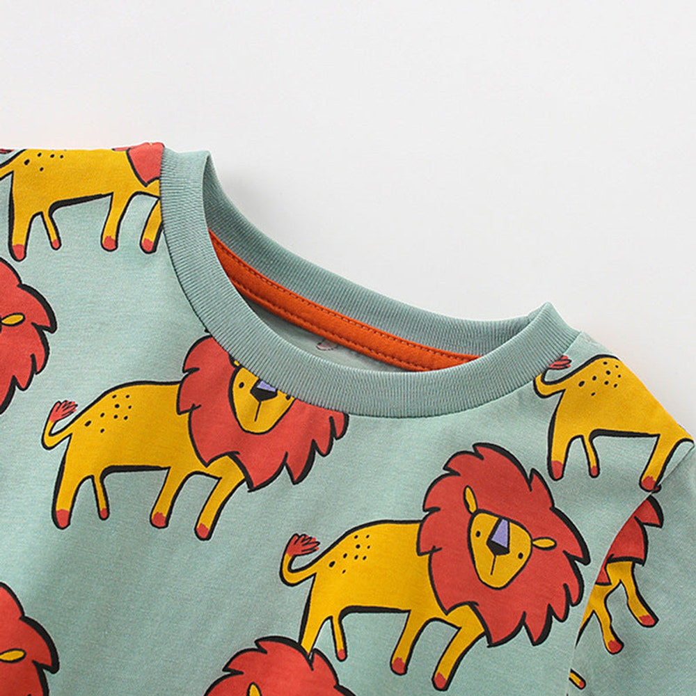 MyKids-USA® Baby Kids Cartoon Lions Pattern T-shirt and Shorts Clothing Set for Boys
