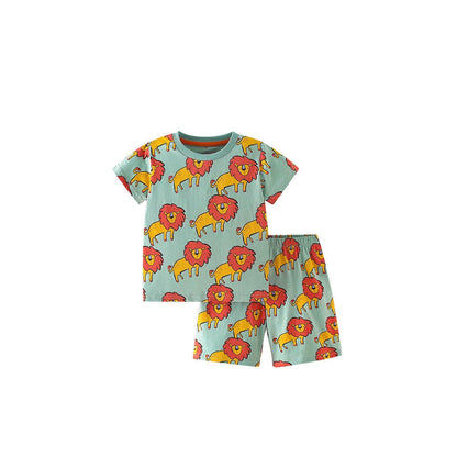 MyKids-USA® Baby Kids Cartoon Lions Pattern T-shirt and Shorts Clothing Set for Boys