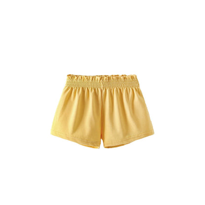 MyKids-USA® Baby Kids Girls Denim Solid Color Style Casual Yellow Shorts For Sale