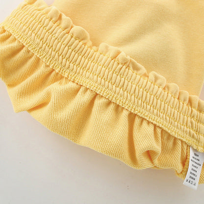 MyKids-USA® Baby Kids Girls Denim Solid Color Style Casual Yellow Shorts For Sale