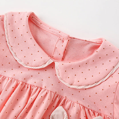 MyKids-USA® Rabbit and Dots Pattern Short Sleeves Cute Dress for Stylish Girls