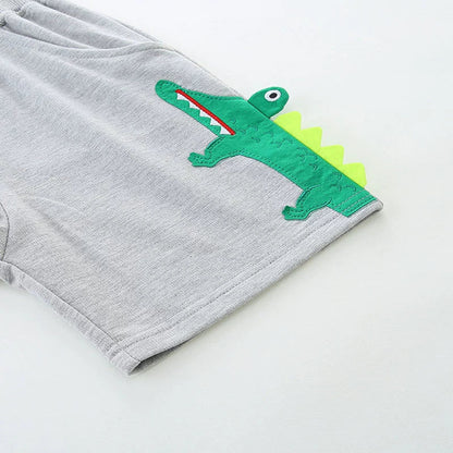 MyKids-USA® Baby Kids Boys Cotton Casual Style Cartoon Crocodiles Pattern Shorts