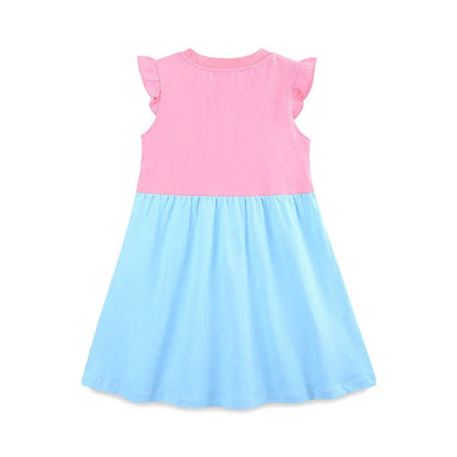 MyKids-USA® Cute Unicorn Cartoon Pattern Fly Sleeves Dress