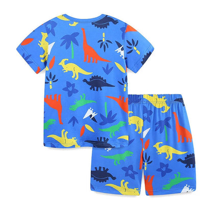 MyKids-USA® Colorful Dinosaurs Pattern T-shirt and Shorts Casual Set for Boys
