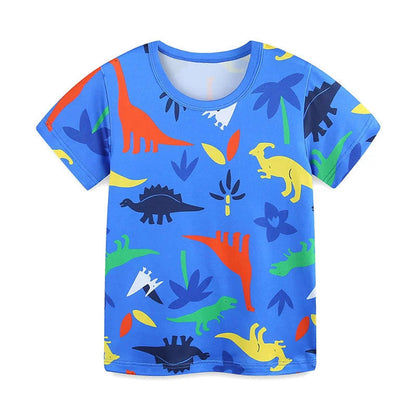 MyKids-USA® Colorful Dinosaurs Pattern T-shirt and Shorts Casual Set for Boys