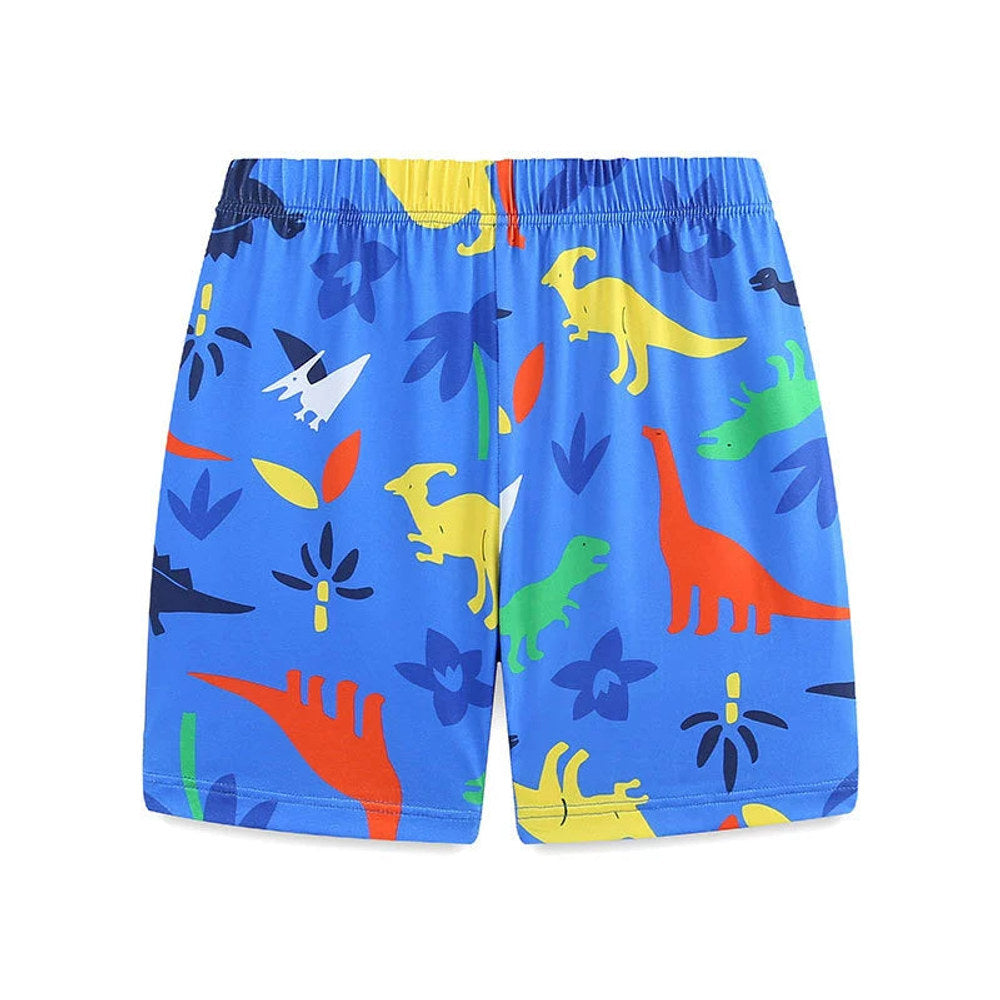 MyKids-USA® Colorful Dinosaurs Pattern T-shirt and Shorts Casual Set for Boys