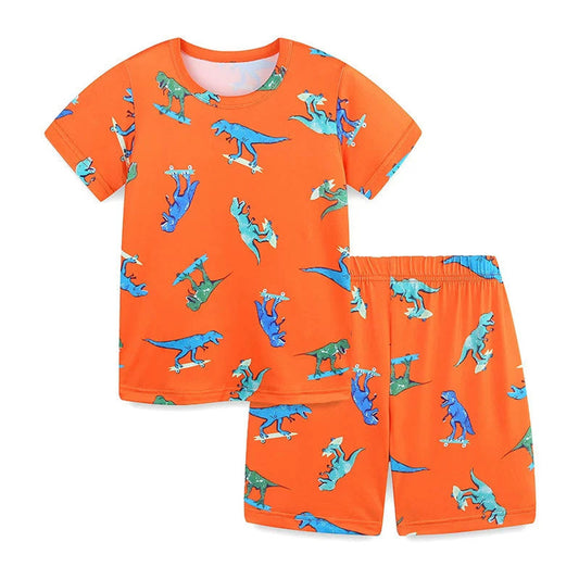 MyKids-USA® Baby Kids Cartoon Dinosaurs Pattern T-shirt and Shorts Casual Clothing Set for Boys