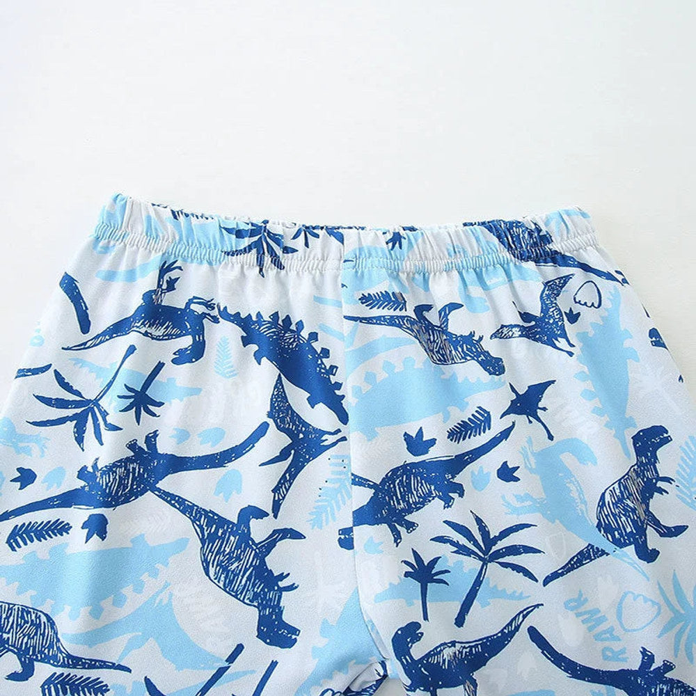 MyKids-USA® Baby Kids Blue Dinosaurs Pattern T-shirt and Shorts Casual Clothing Set for Boys