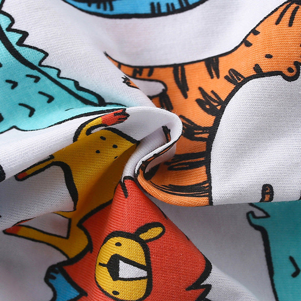 MyKids-USA® Lions and Elephants Pattern T-shirt and Shorts Clothing Set for Boys