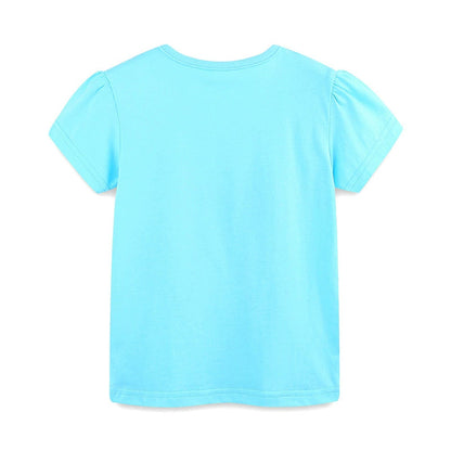 MyKids-USA® Girls’ Butterfly Cartoon Pattern Short Sleeves T-shirt in European and American Style