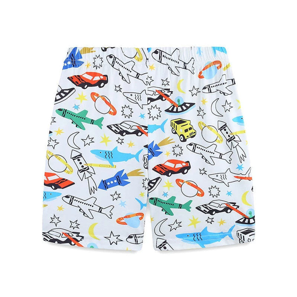 MyKids-USA® Baby Kids Animals and Cars Cartoon Pattern T-shirt and Shorts Casual Clothing Set for Boys