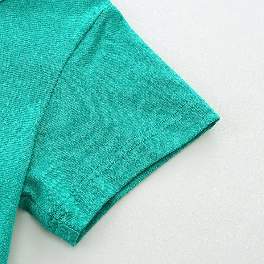 MyKids-USA® Cute Puppy and Flowers Cartoon Pattern Short Sleeves Dress for Stylish Girls