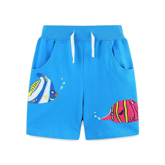 MyKids-USA® Baby Kids Boys Cotton Casual Style Cartoon Fish Pattern Shorts