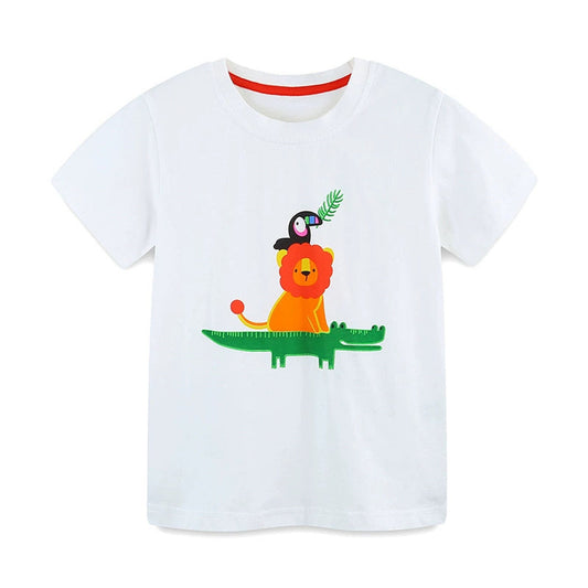 MyKids-USA® Boys’ Animals Cartoon Pattern T-shirt in European and American Style