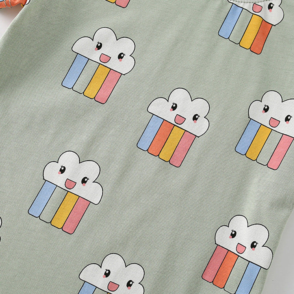 MyKids-USA® Girls’ Cute Ice-cream Cartoon Pattern Short Sleeves T-shirt in European and American Style
