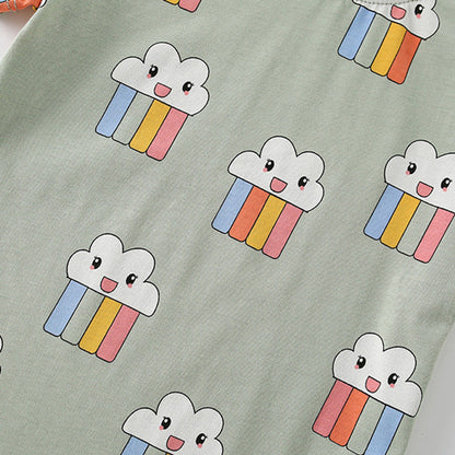 MyKids-USA® Girls’ Cute Ice-cream Cartoon Pattern Short Sleeves T-shirt in European and American Style