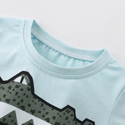 MyKids-USA® Baby Kids Cartoon Crocodiles Pattern T-shirt and Shorts Casual Clothing Set for Boys