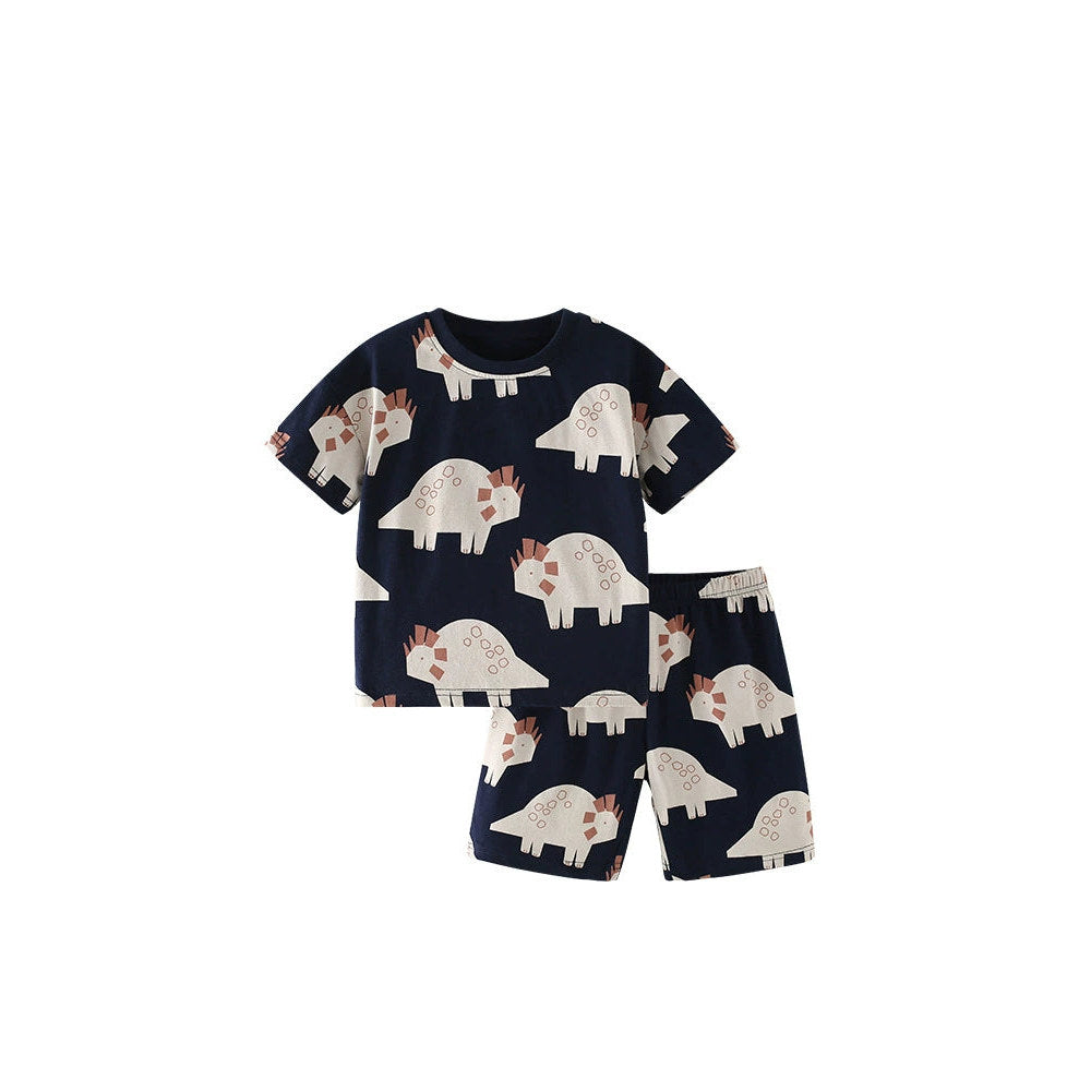 MyKids-USA® Summer Baby Kids Cartoon Dinosaurs Pattern T-shirt and Shorts Casual Clothing Set for Boys