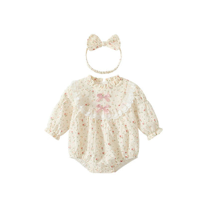 MyKids-USA® Baby Girls Floral Pattern Ruffle Neck bodysuit Bodysuits