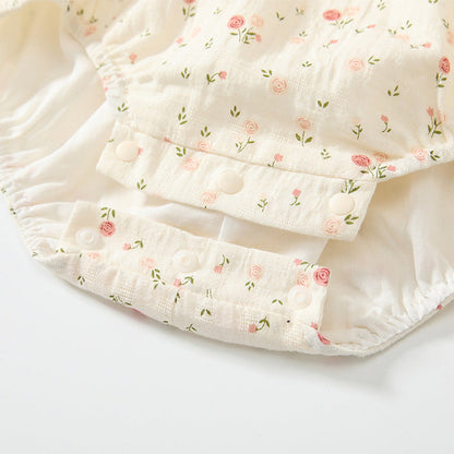 MyKids-USA® Baby Girls Floral Pattern Ruffle Neck bodysuit Bodysuits